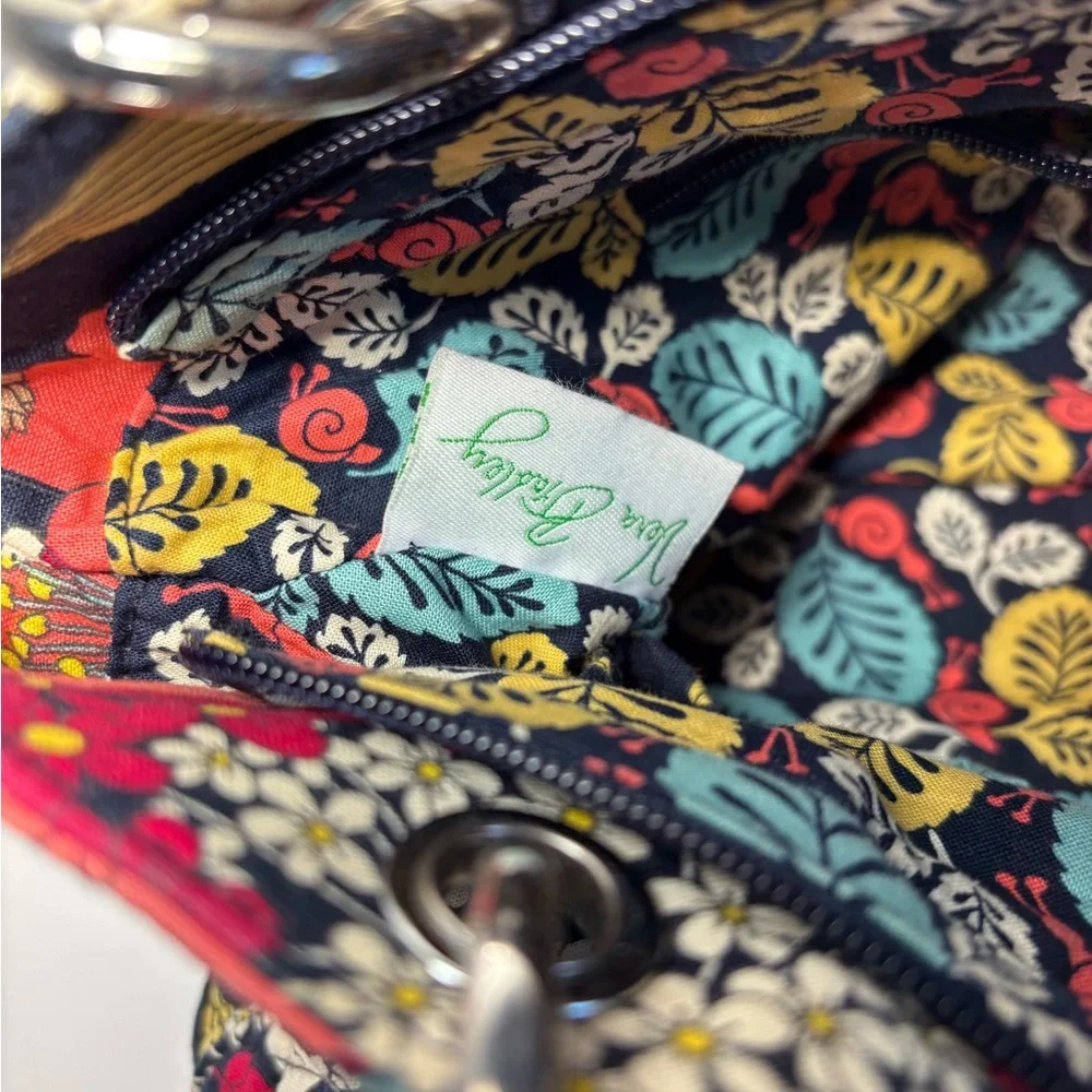 Vera Bradley Retired Happy Snails Multicolor Floral Shoulder Bag Quilted